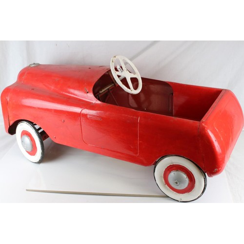 268 - Triang metal pedal car, with metal wheels, has been repainted and is missing windshield, (98cm x 43c... 