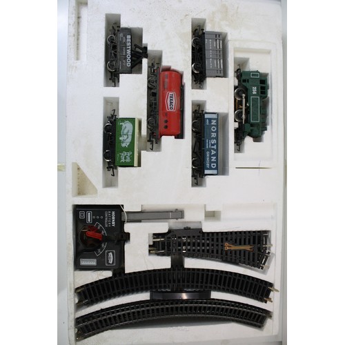 100a - Boxed Hornby R688 Rail Freight Set, appearing complete with locomotive, rolling stock, track and pap... 