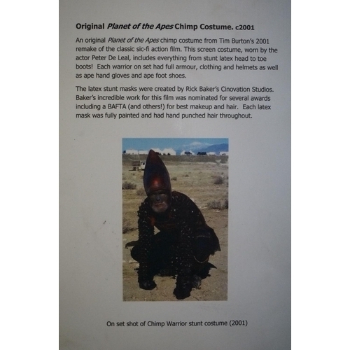 1043 - Original Planet of the Apes Chimp costume from Tim Burton's 2001 Planet of the Apes remake, appearin... 