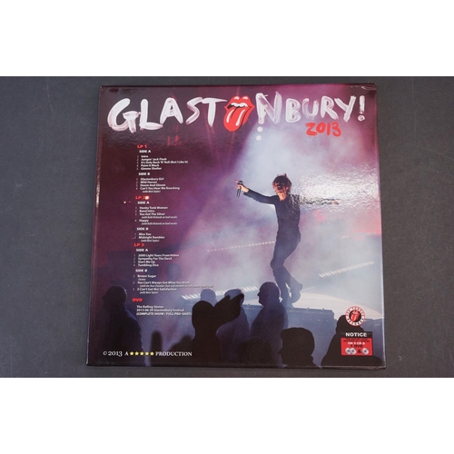 1015 - Vinyl - ltd edn Rolling Stones Glastonbury 2013 3 LP / 2 CD / 1 DVD Box Set RTR030, 180g coloured vi... 