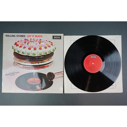 1142 - Vinyl - 4 LP's to include Rolling Stones Let It Bleed (SLK 16640 P) Decca Royal Sound Stereo, 70's G... 