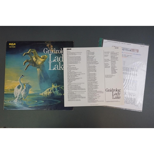 1202 - Vinyl - Gnidrolog Lady Lake LP SF8322 orange RCA label with lyric sheet, sleeve and vinyl vg+