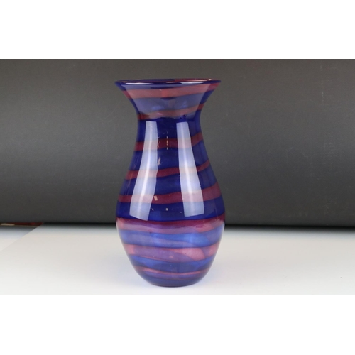 10 - Raggio signed art glass vase with spiral decoration signed and dated 2000,26 cm tall.