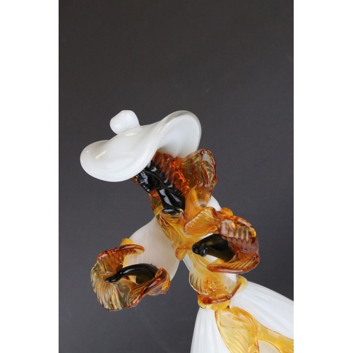 24 - A 20th century Murano glass figure of a dancer signed and dated 1980, 36 cm in height.