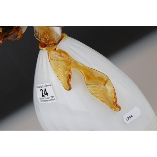 24 - A 20th century Murano glass figure of a dancer signed and dated 1980, 36 cm in height.