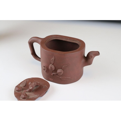36 - Boxed Chinese contemporary tea set, Yixing teapot, Modern Chinese Famille Rose Vase and and a carved... 