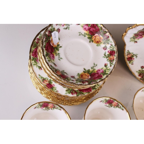 44 - A Country Roses Royal Albert part tea set to include trios, jug, bowl, cake plate etc.