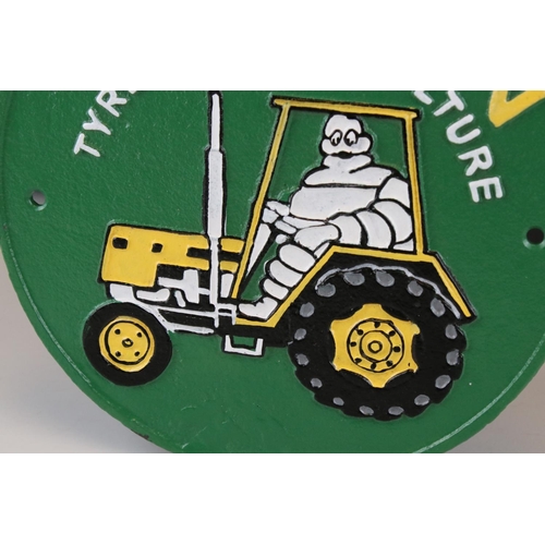 54 - Cast iron plaque 'Michelin Tyres For Agriculture'