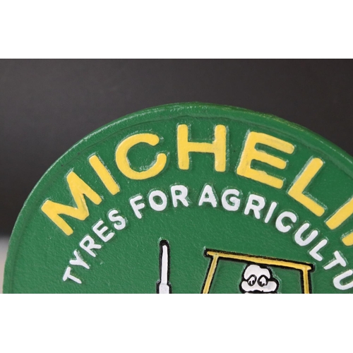 54 - Cast iron plaque 'Michelin Tyres For Agriculture'