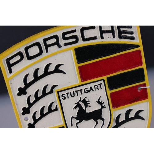 56 - Cast iron Porsche Stuttgart sign