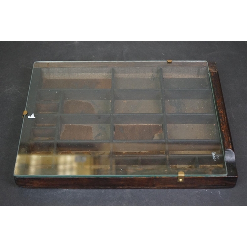 464 - A Glass display cabinet made from a printers drawer.