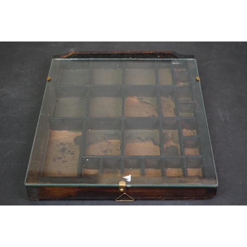 464 - A Glass display cabinet made from a printers drawer.