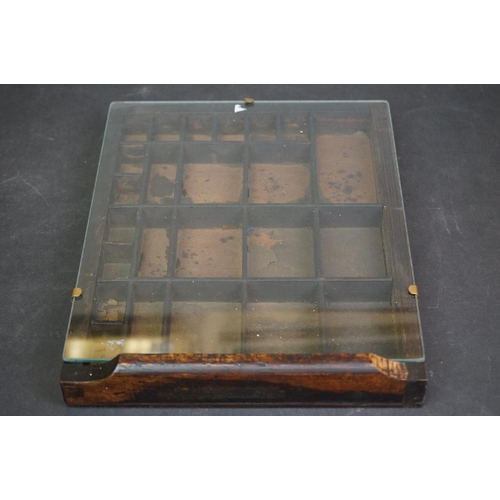 464 - A Glass display cabinet made from a printers drawer.