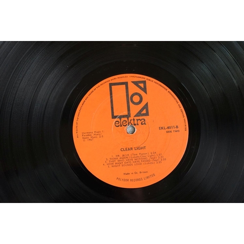 1256 - Vinyl - Clear Light self titled LP EKL4011 orange/black Elektra label with made in UK and Polydor Re... 