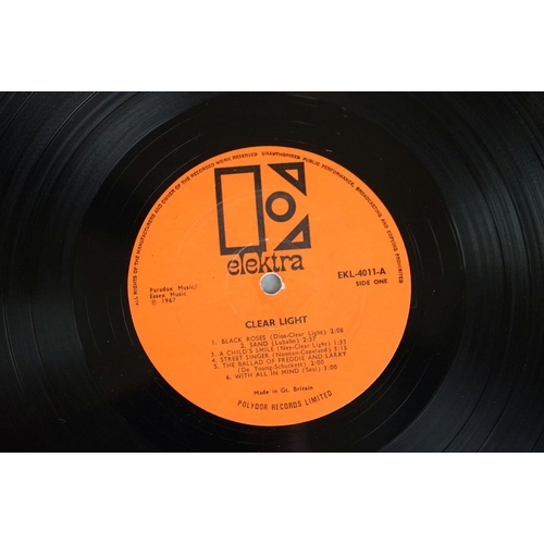 1256 - Vinyl - Clear Light self titled LP EKL4011 orange/black Elektra label with made in UK and Polydor Re... 