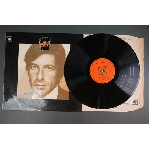 1263 - Vinyl - 5 Leonard Cohen LPs to include Songs from a Room CBS63587, Songs of Love & Hate (69004), Liv... 