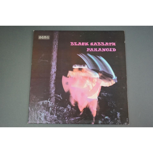 1276 - Vinyl - Seven Black Sabbath LPs to include Paranoid (NEL6003), Sabbath Bloody Sabbath (WWA005), Live... 