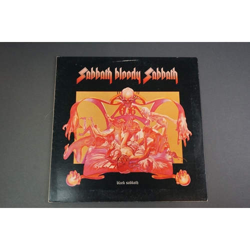 1276 - Vinyl - Seven Black Sabbath LPs to include Paranoid (NEL6003), Sabbath Bloody Sabbath (WWA005), Live... 