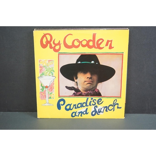 1277 - Vinyl - Nine Ry Cooder LPs to include Paradise and Lunch, Borderline, Bop til you Drop, Jazz, Chicke... 