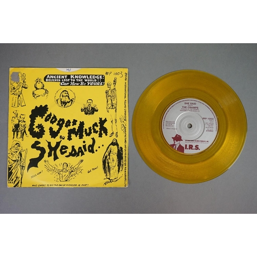 148 - Vinyl - The Cramps Psychedelic Jungle LP on IRS SP70016 with some label graffiti, The Crusher 12