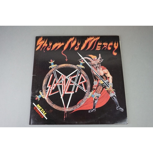 1173 - Vinyl - Thrash - Two Slayer LP's to include Hell Awaits (Roadrunner RR 9795) sleeve VG+ but has sign... 