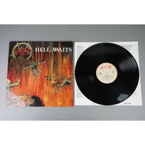 1173 - Vinyl - Thrash - Two Slayer LP's to include Hell Awaits (Roadrunner RR 9795) sleeve VG+ but has sign... 