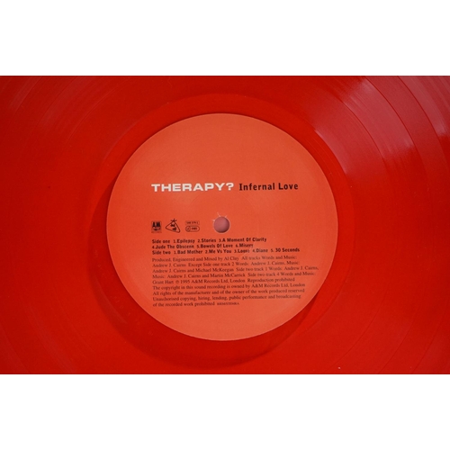 164 - Vinyl - Therapy? Infernal Love LP on red vinyl, sleeve vg with creasing, vinyl ex