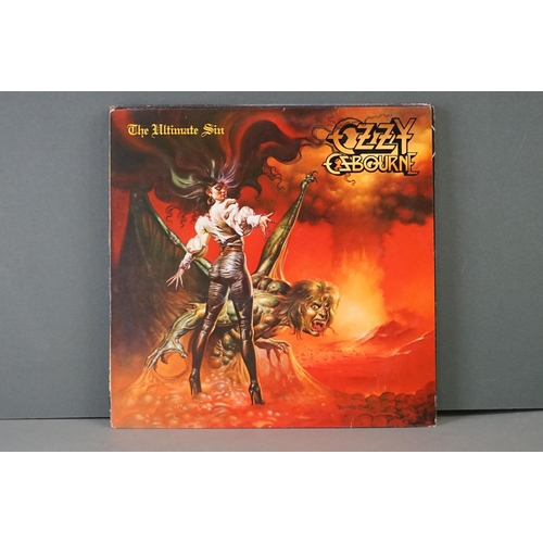 385 - Vinyl - Six Ozzy Osbourne vinyl LP's to include The Ultimate Sin (Epic Records 26404), Live E.P. (Je... 