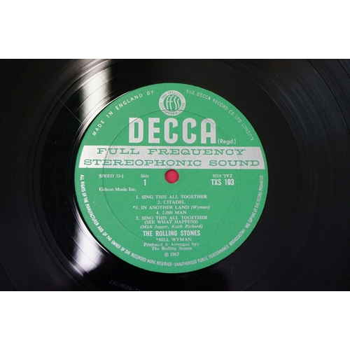 285 - Vinyl - The Rolling Stones Their Satanic Majesties Request TXS103, Decca unboxed green stereo label,... 