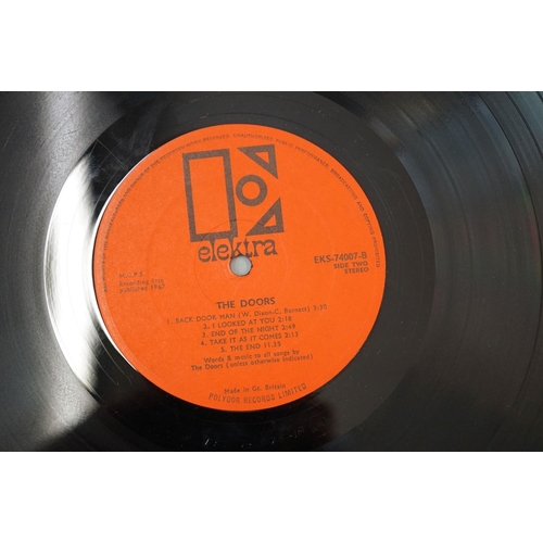 304 - Vinyl - The Doors, self titled (EKS 7400T) orange and black Elektra label with Polydor Records Ltd c... 