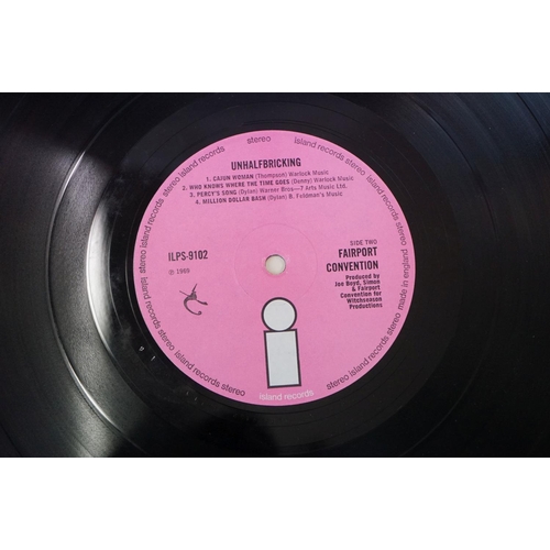 321 - Vinyl - Fairport Convention Unhalfbricking (ILPS 9102) Island white 'i' label on pink background.  S... 