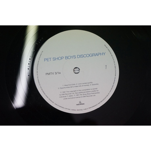 329 - Vinyl - Pet Shop Boys Discography Double Album on Parlophone PMTV3 in sleeves ex, vinyl vg+