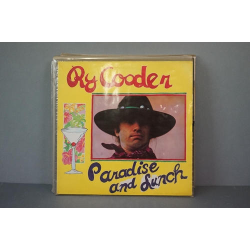 344 - Vinyl - Collection of 10 Ry Cooder LP's plus a 10 inch EP to include Paradise and Lunch, Chicken Ski... 