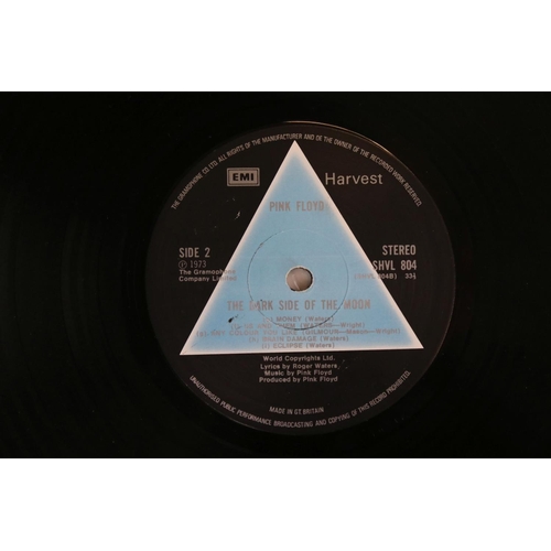 1 - Vinyl - Pink Floyd Dark Side of The Moon LP on Harvest SHVL804 Stereo, solid light blue triangle, no... 