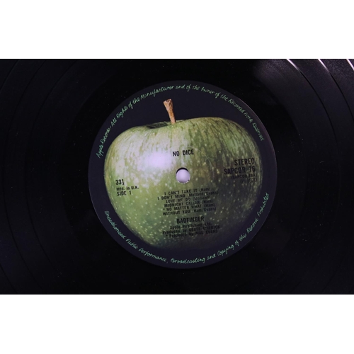 1510 - Vinyl - Bad Finger No Dice (Apple SAPCOR 16) Stereo, gatefold sleeve needs reglue to top seam, and h... 