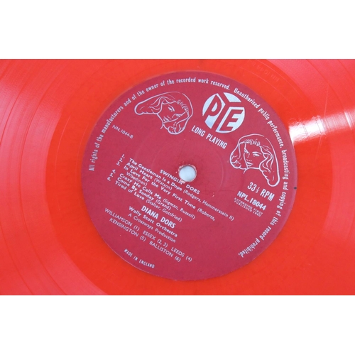 25 - Signed Vinyl - Diana Dors Swingin Dors LPs on Pye red vinyl, vg, autographed 'To Tony Sincerely Your... 