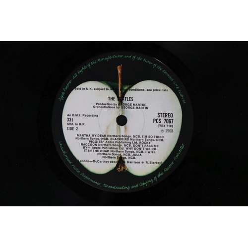 3 - Vinyl - The Beatles White Album LP mono PMC7067-8, numbered 0001376 with 8 x coloured prints and pos... 