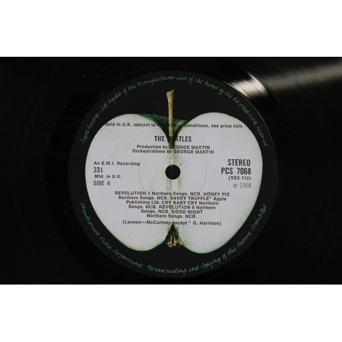 3 - Vinyl - The Beatles White Album LP mono PMC7067-8, numbered 0001376 with 8 x coloured prints and pos... 