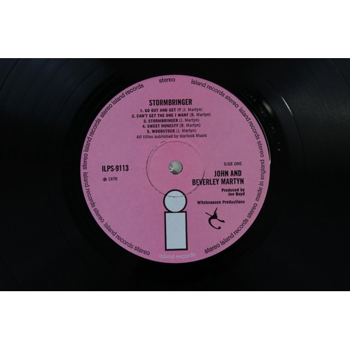 412 - Vinyl - John & Beveryly Martin Stormbringer LP on Island ILPS0113 with pink label and 'i' logo, vg/v... 