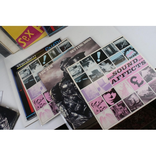 45 - Vinyl - Punk 17 LP's including The Jam x 9, Sex Pistols & related x 3 (including V2086 purple vinyl)... 