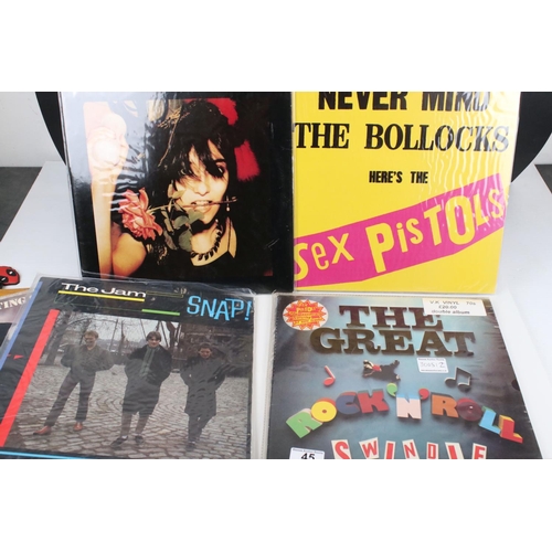 45 - Vinyl - Punk 17 LP's including The Jam x 9, Sex Pistols & related x 3 (including V2086 purple vinyl)... 