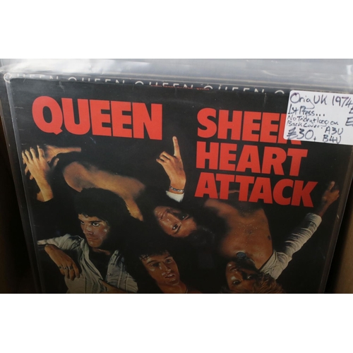 465 - Vinyl - Collection of 18 Rock & Pop LP's including early pressings, featuring Queen Sheer Heart Atta... 