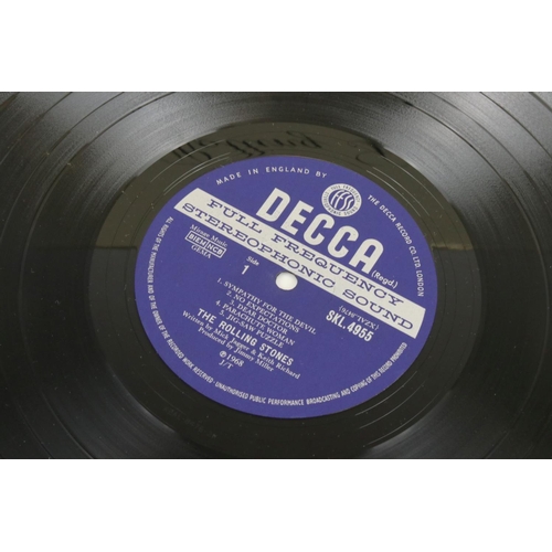 473 - Vinyl - The Rolling Stones Beggars Banquet (SKL 4955) blue Decca label, Mirage Music, titles centred... 