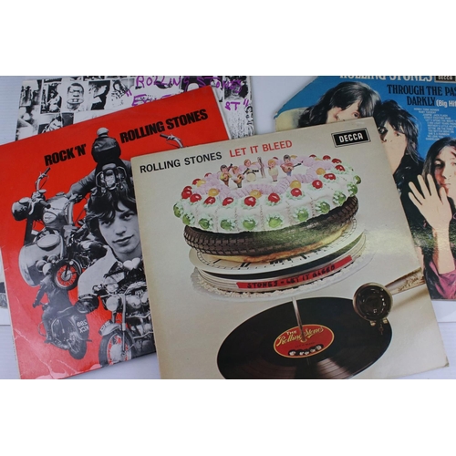 487 - Vinyl - 10 x The Rolling Stones LP to include no 1, no 2, Exile on Main Street, Let It Bleed, Big Hi... 