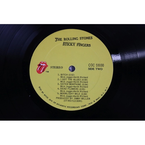 1396 - Vinyl - The Rolling Stones Sticky Fingers (COC 59100) Stereo, ATCO US pressing, inner sleeve has som... 