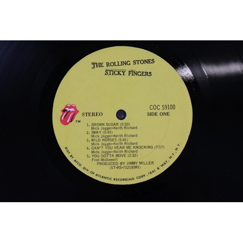 1396 - Vinyl - The Rolling Stones Sticky Fingers (COC 59100) Stereo, ATCO US pressing, inner sleeve has som... 