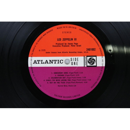 1415 - Vinyl - Led Zeppelin Three (2401002) red/maroon Atlantic label, Jimmy Page and Peter Grant label cre... 