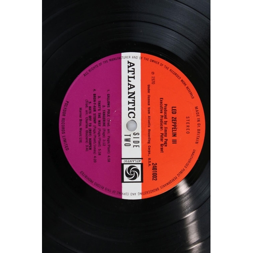 1415 - Vinyl - Led Zeppelin Three (2401002) red/maroon Atlantic label, Jimmy Page and Peter Grant label cre... 