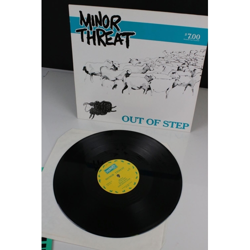 1436 - Vinyl - Two Minor Threat LPs to include Out of Step on Dischord No 10 and self titled No 13, both ex... 