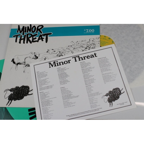 1436 - Vinyl - Two Minor Threat LPs to include Out of Step on Dischord No 10 and self titled No 13, both ex... 